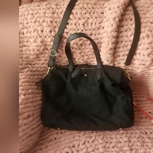Cuyana Black Leather Tote Bag